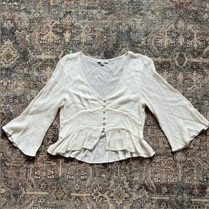 American Eagle Outfitters Cream Blouse